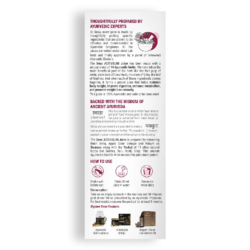 SESA Ayurvedic Activslim Juice, 1000 ml-6.webp